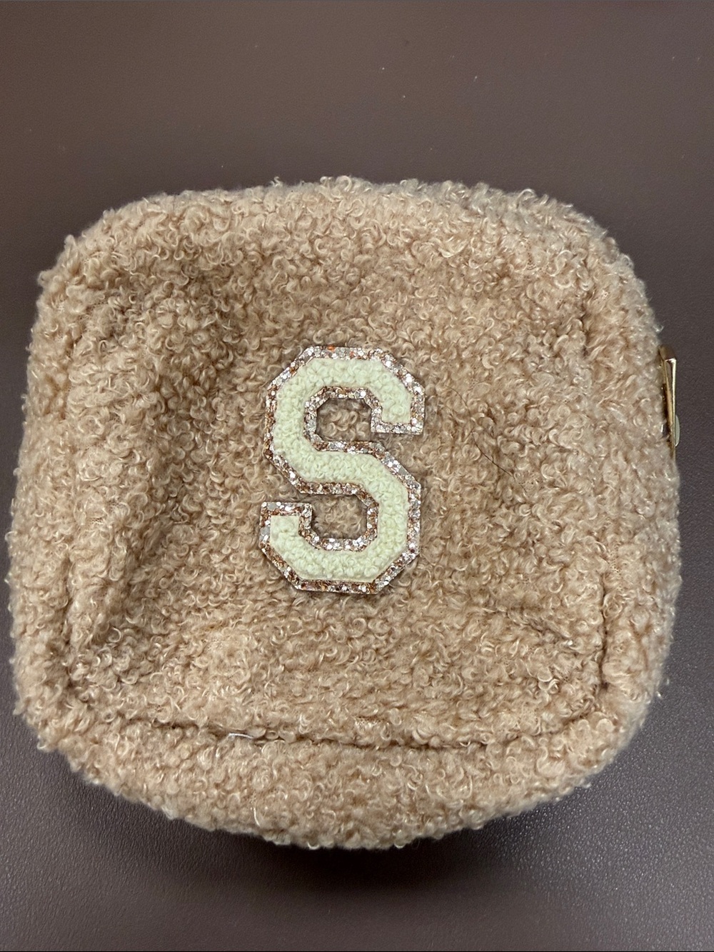 Mocha Sherpa Mini Makeup Bag